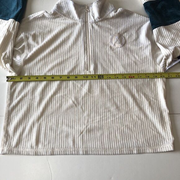 Aeropostale Lounge Women’s Mock Neck 1/4 Zip Crop Pullover Ivory Size Medium NWT - Picture 4 of 13